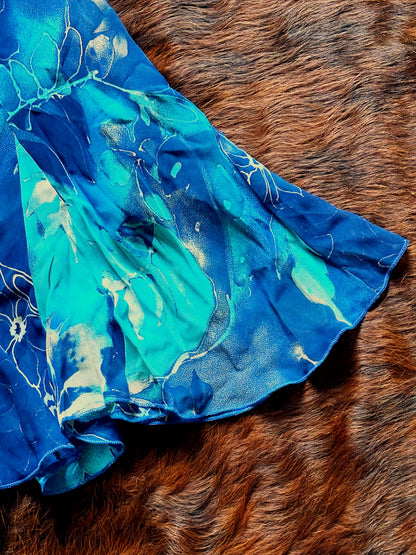 Gonna Vintage Made in Italy Blu Floreale