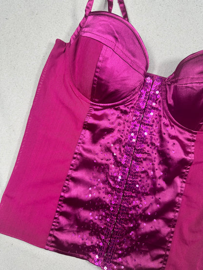 Y2k micro mesh corset top 🪩