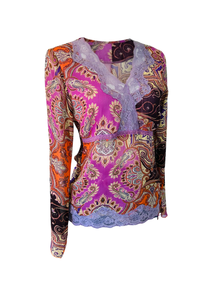 Top Paisley in Voile con Pizzo Lilla – Anni 2000 Vibes