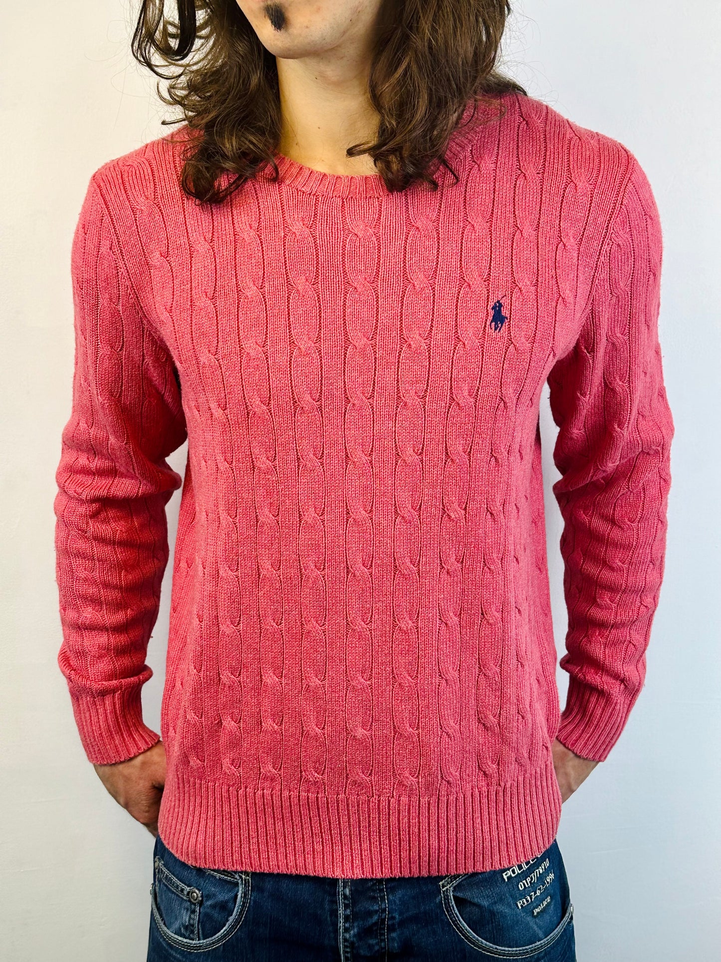 POLO RALPH LAUREN - Pullover rosa fragola 🍓 con trecce