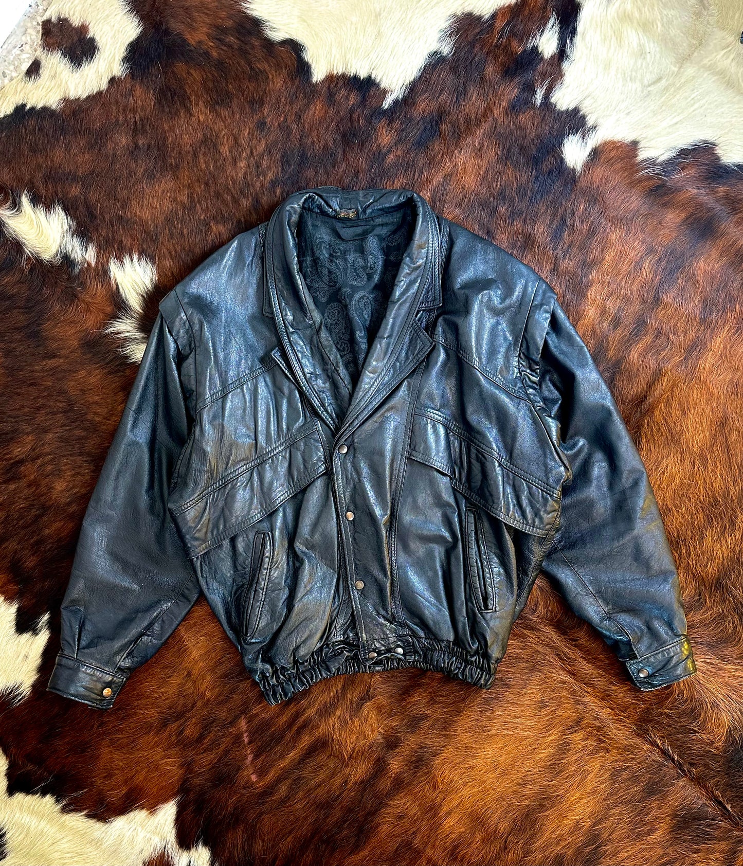 Giacca/gilet bomber in pelle nero