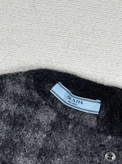 PRADA -  Maglioncino pied de poule con volant