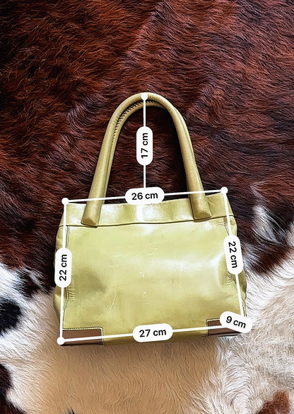 MAX MARA WEEKEND - Borsa in Pelle Verde Pistacchio Vintage Y2K Made in Italy