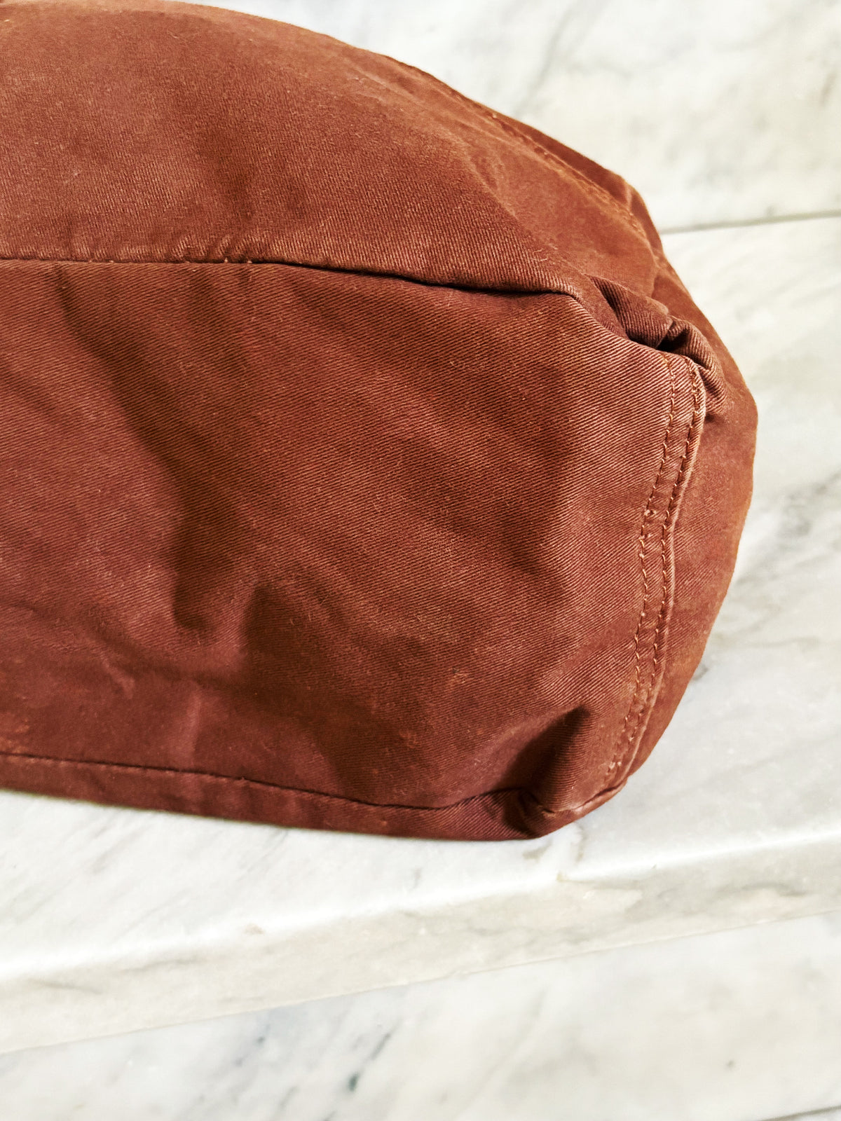 Borsa a spalla in cotone marrone ruggine multipocket – stile Y2K
