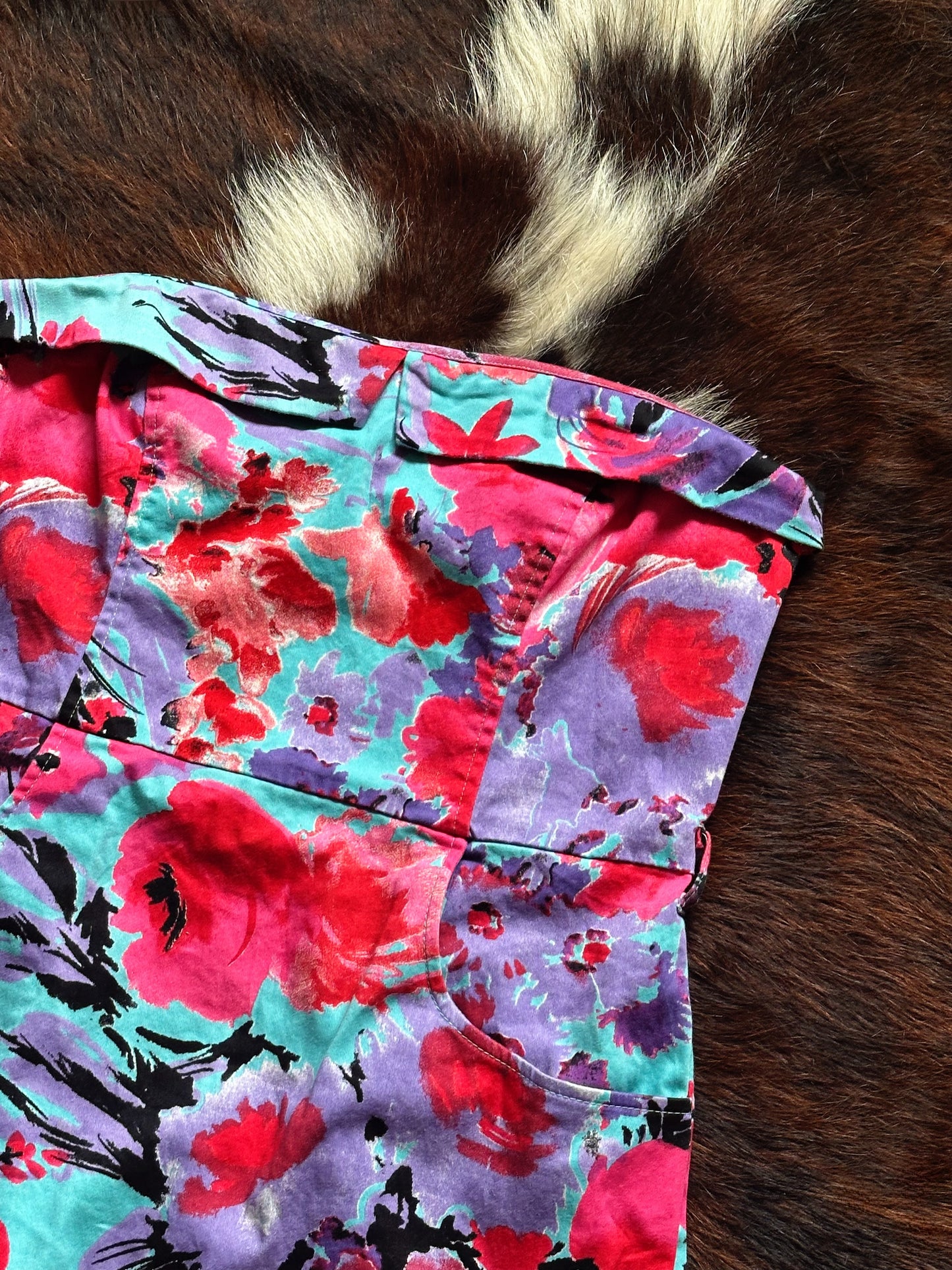 Abito mini floreale bustier anni ’90 / Y2K
