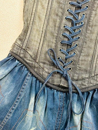 GUESS - Abito corsetto anni 2000 in Denim