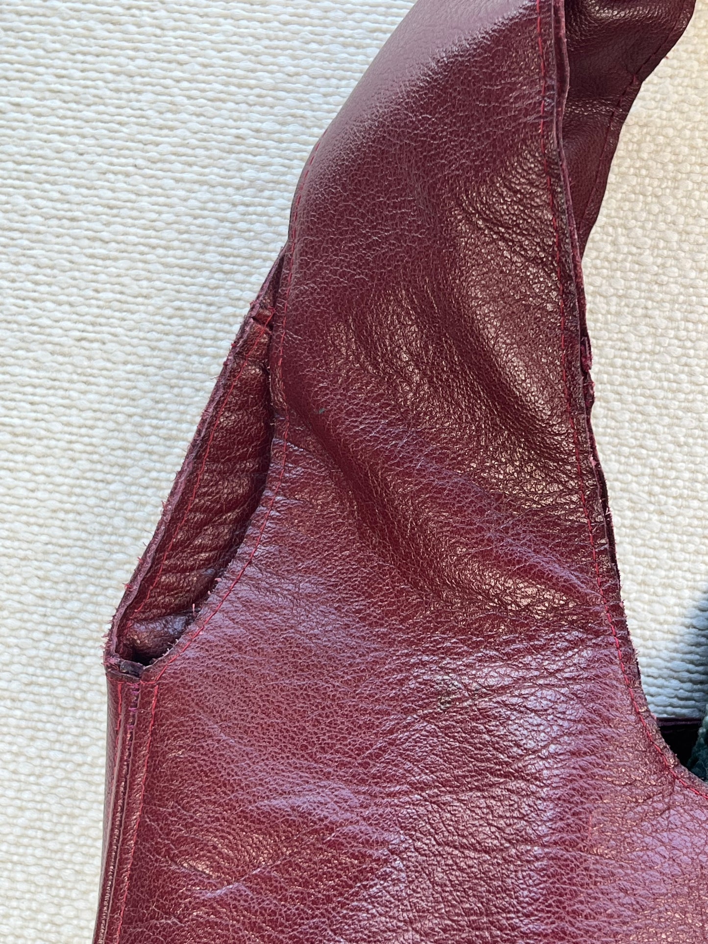 Borsa a spalla vera pelle Borgogna 🍒