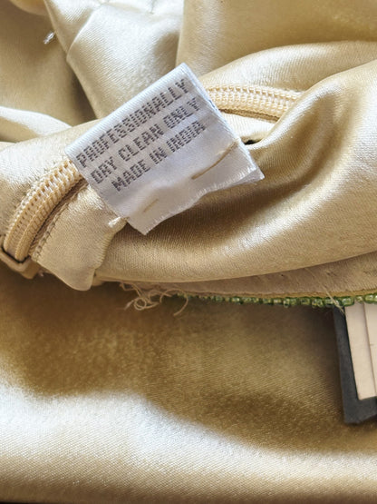 Abito Halter in Seta Ricamata con Perline – Archive Y2K Couture | Nuovo con Cartellino