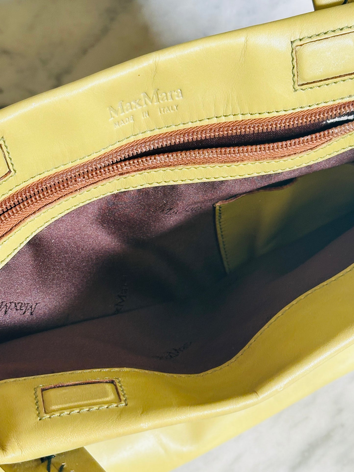 MAX MARA WEEKEND - Borsa in Pelle Verde Pistacchio Vintage Y2K Made in Italy