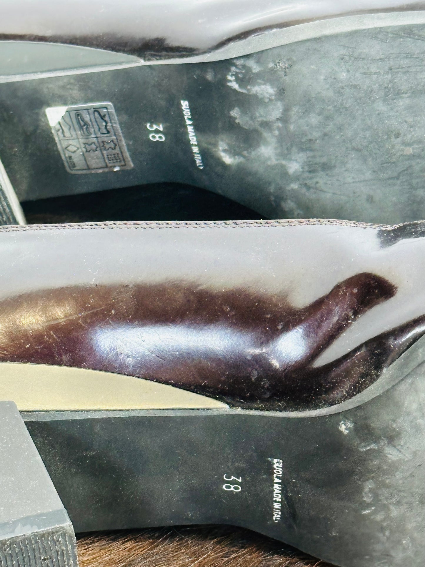 Scarpe vintage REPORTAGE | Vernice e tessuto elasticizzato | Taglia 38