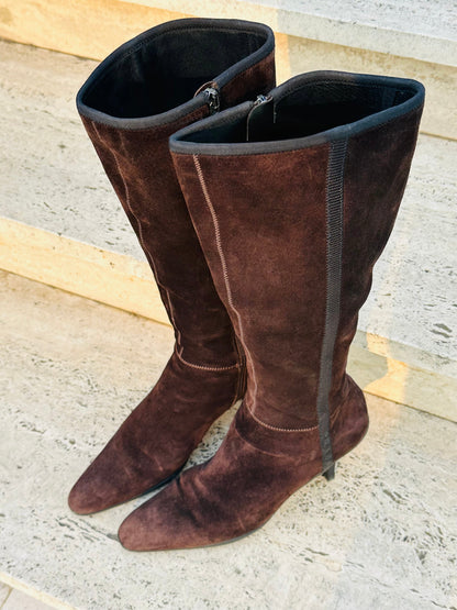 PRADA - Stivali al Ginocchio in Camoscio | Tg 36