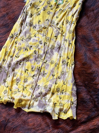 Abito Halter in Seta Ricamata con Perline – Archive Y2K Couture | Nuovo con Cartellino