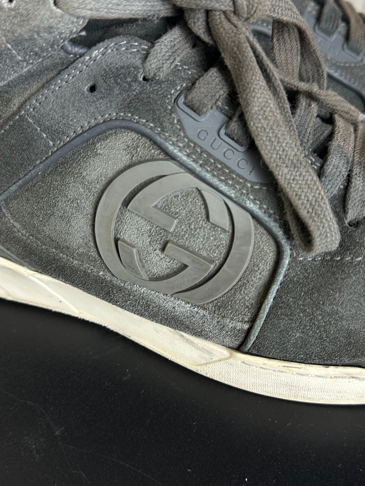 GUCCI - Sneakers High-Top in Pelle Scamosciata – Logo GG Laterale | Tg 42