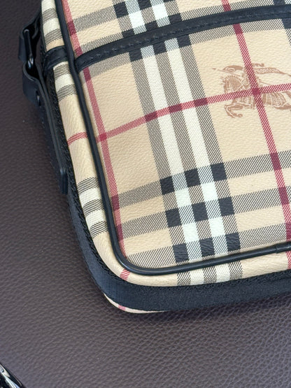 BURBERRY - Borsa Check Vintage Messenger | Canvas Beige e Nero