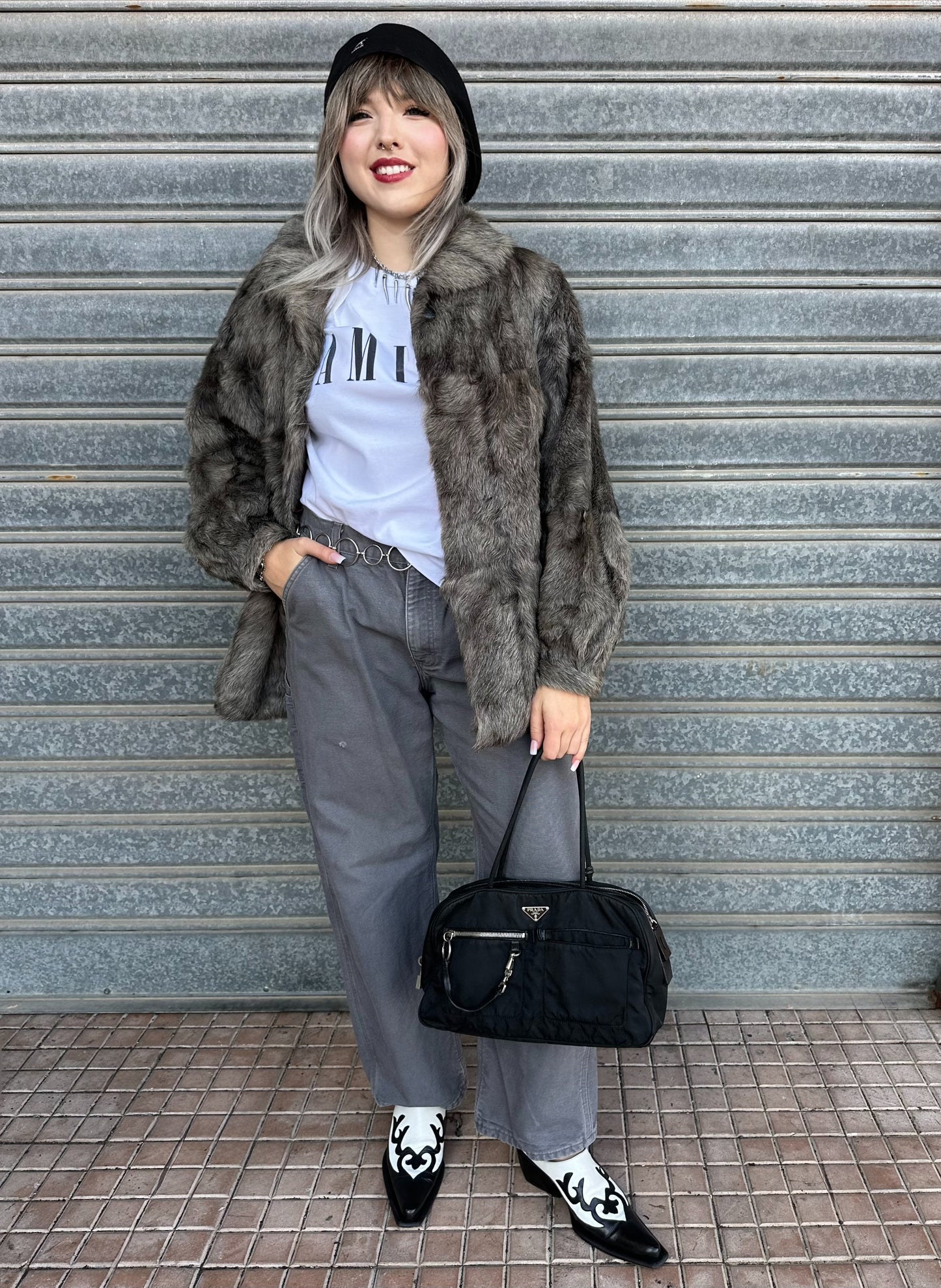 Pelliccia Vintage in Lapin Argentato