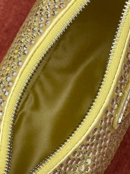PRADA - Re-Edition 2005 Shoulder Bag – Satin Giallo con Cristalli