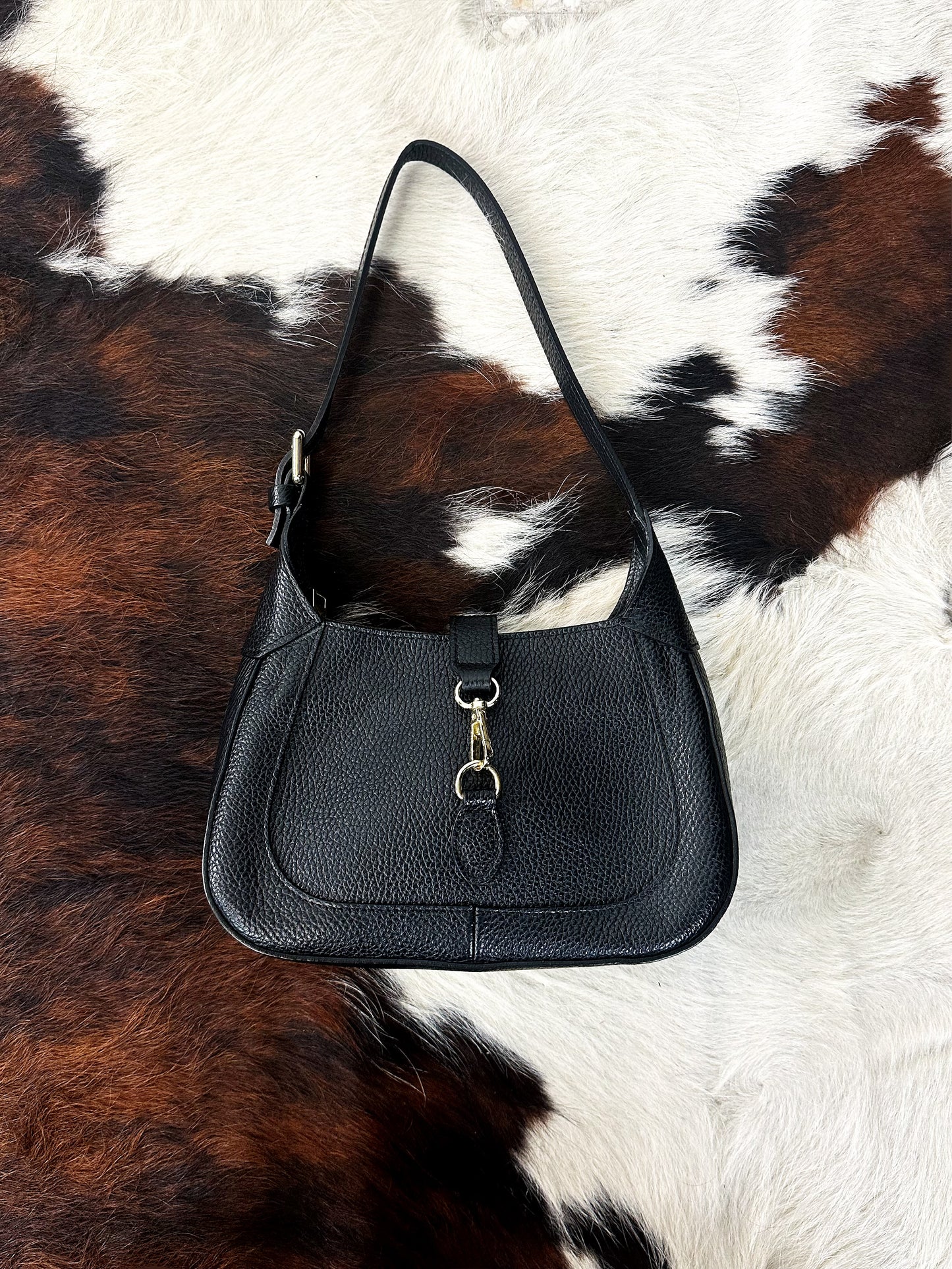 Borsa a Spalla in Pelle Nera Jackie ispired – Vintage Y2K