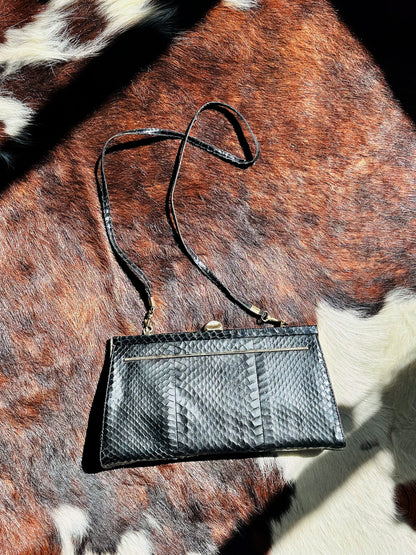 CLUTCH - 80s structured exotic leather bag