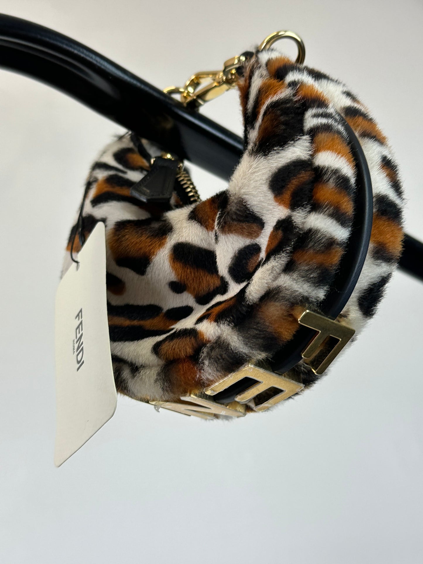 FENDI - Mini Baguette Charm Leopard Haircalf – Nuova con Cartellino