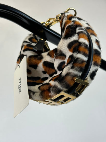 FENDI - Mini Baguette Charm Leopard Haircalf – Nuova con Cartellino
