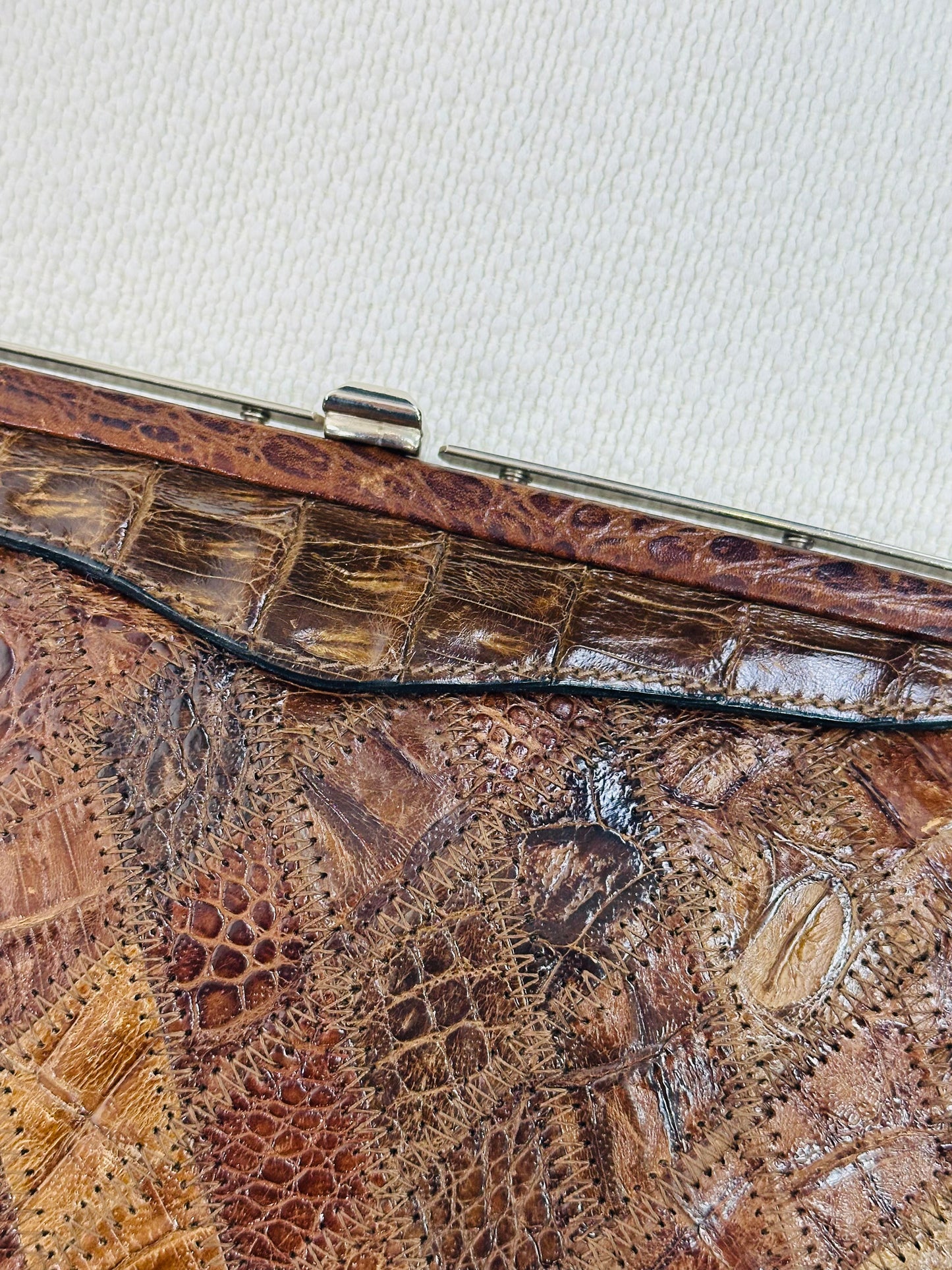 CLUTCH - Borsa Vintage Artigianale in Patchwork di Pelle Cocco