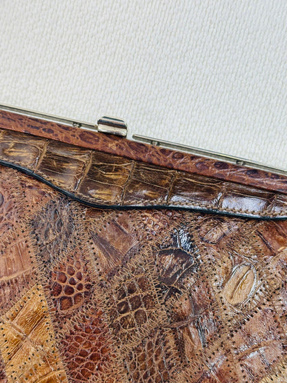 CLUTCH - Borsa Vintage Artigianale in Patchwork di Pelle Cocco