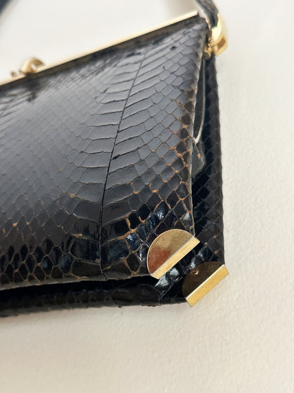 CLUTCH - 80s structured exotic leather bag