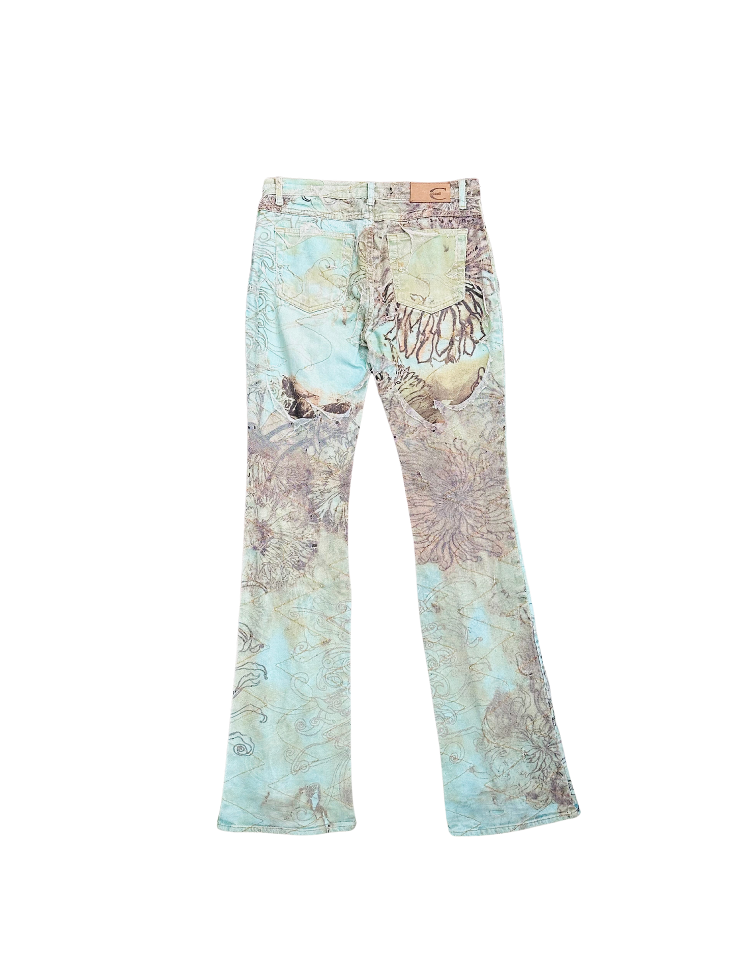 JUST CAVALLI - Pantaloni a zampa Edizione Artistica Floreale