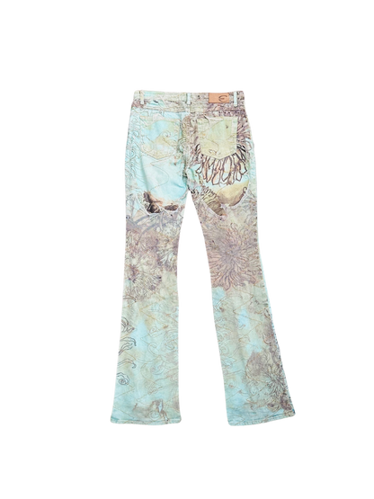 JUST CAVALLI - Pantaloni a zampa Edizione Artistica Floreale