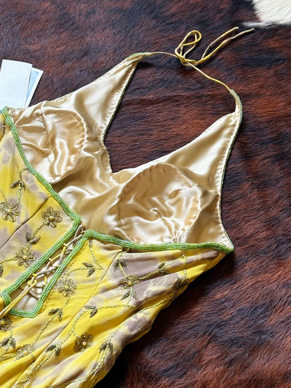 Abito Halter in Seta Ricamata con Perline – Archive Y2K Couture | Nuovo con Cartellino