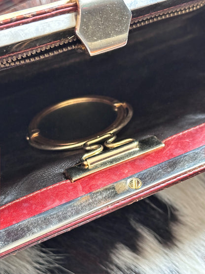 CLUTCH - 80s structured exotic leather bag