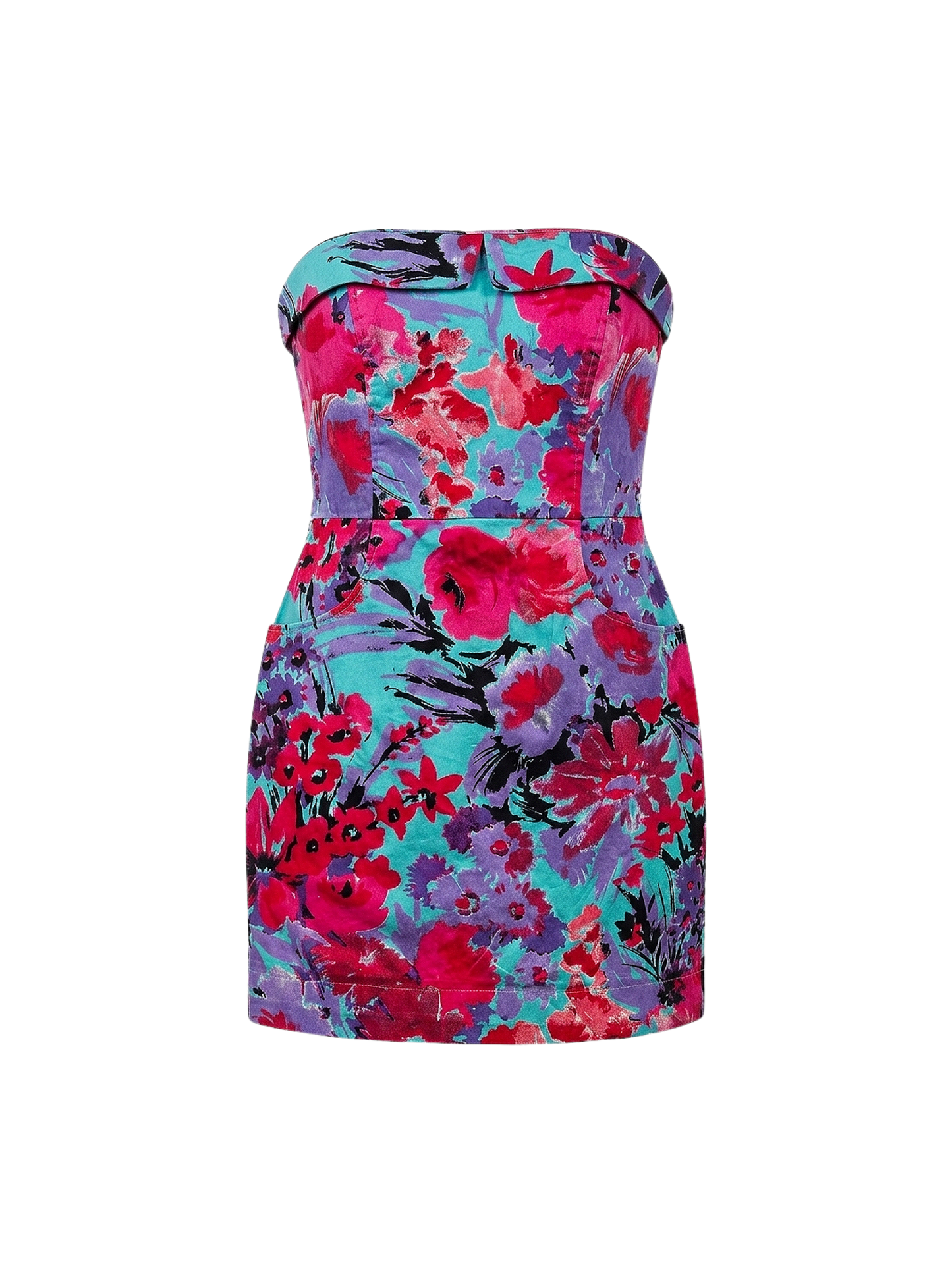 Abito mini floreale bustier anni ’90 / Y2K