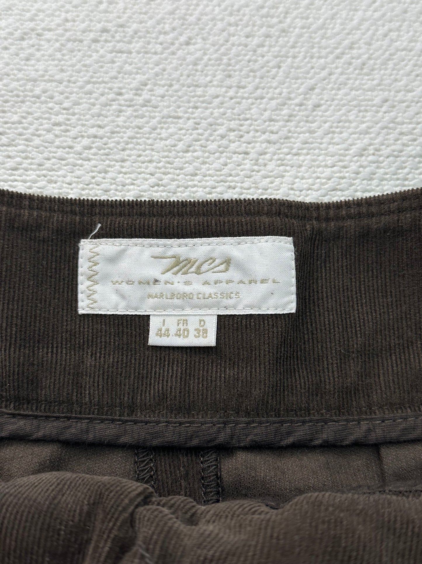 MCS Marlboro Classics - Gonna in Velluto a Coste Marrone con Cintura | Tg. 44 IT