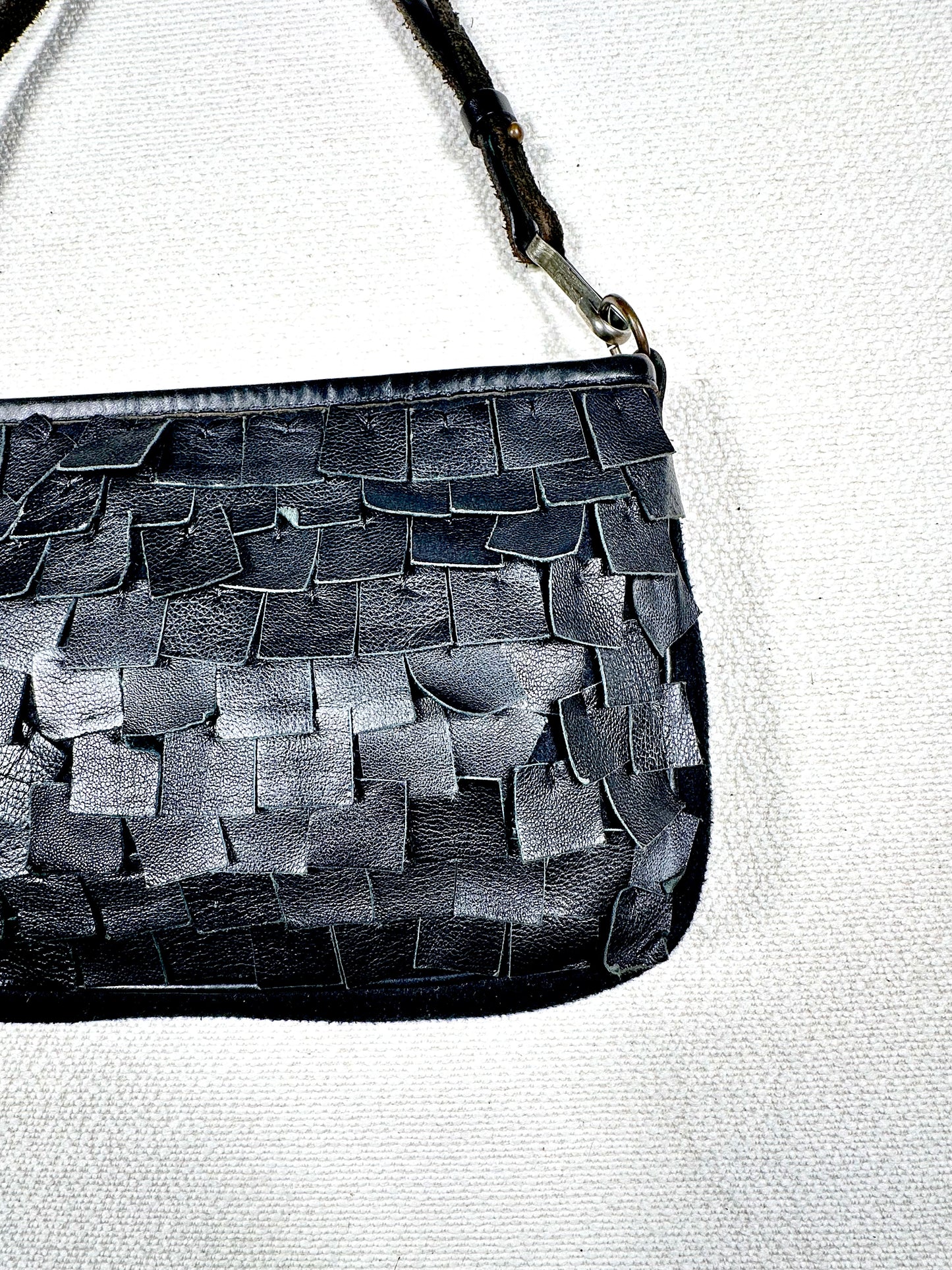 Borsa a spalla vera pelle nera