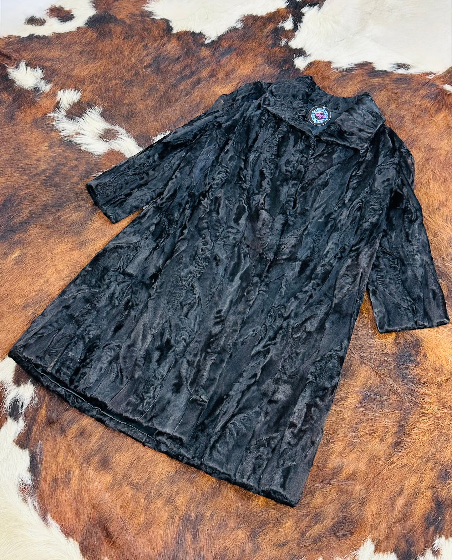 Cappotto Vintage in Astrakan Nero
