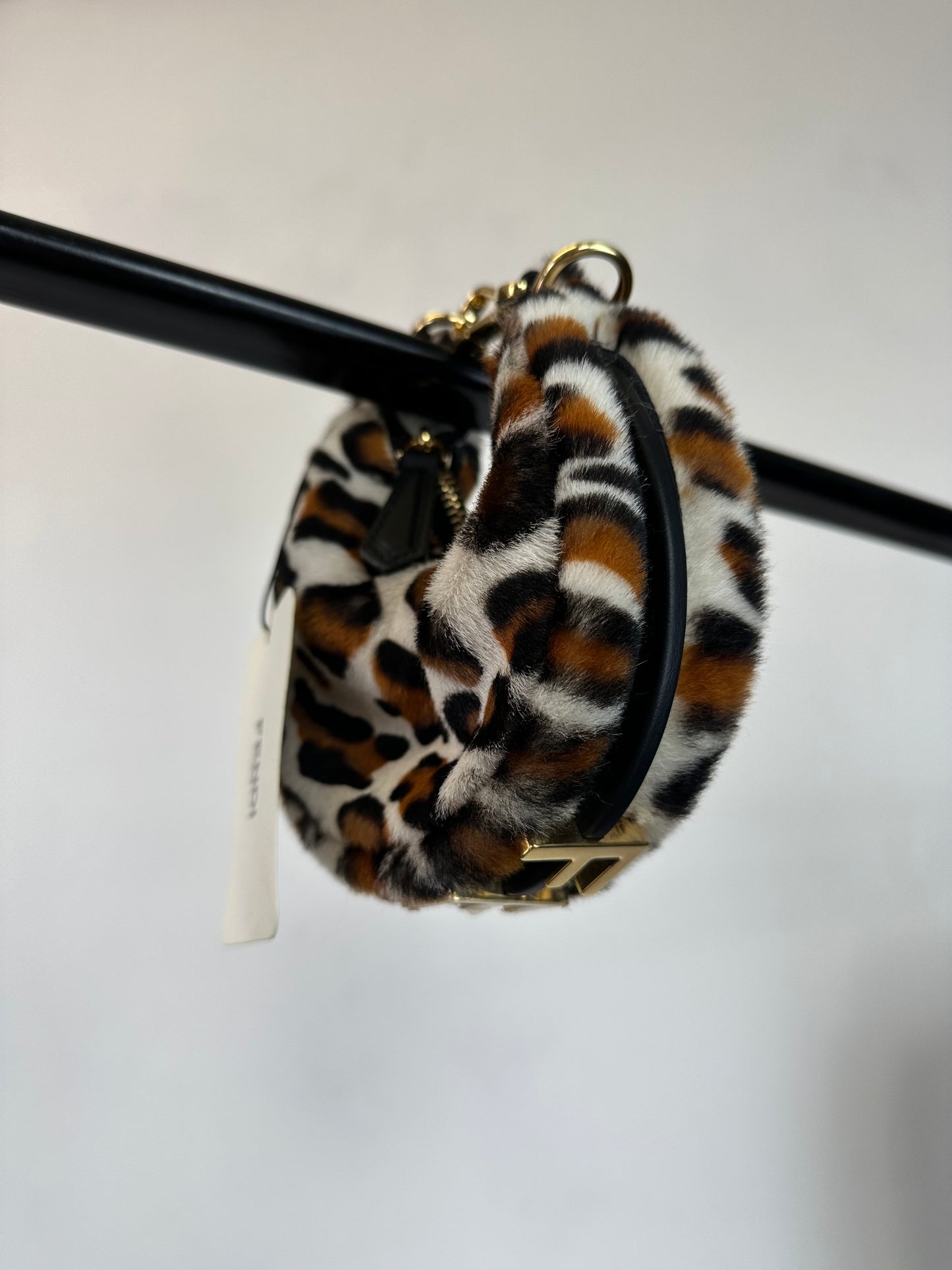 FENDI - Mini Baguette Charm Leopard Haircalf – Nuova con Cartellino