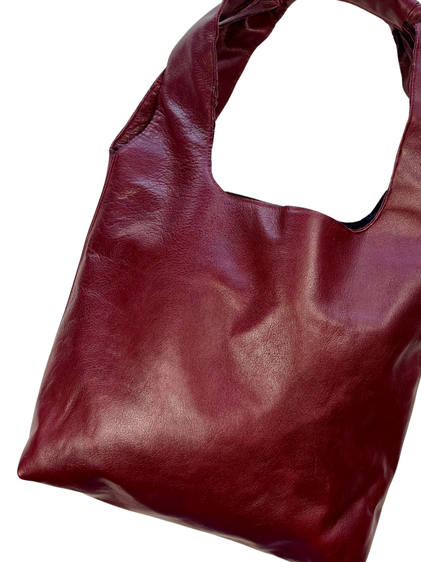 Borsa a spalla vera pelle Borgogna 🍒