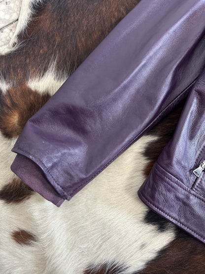 Giacca di pelle viola