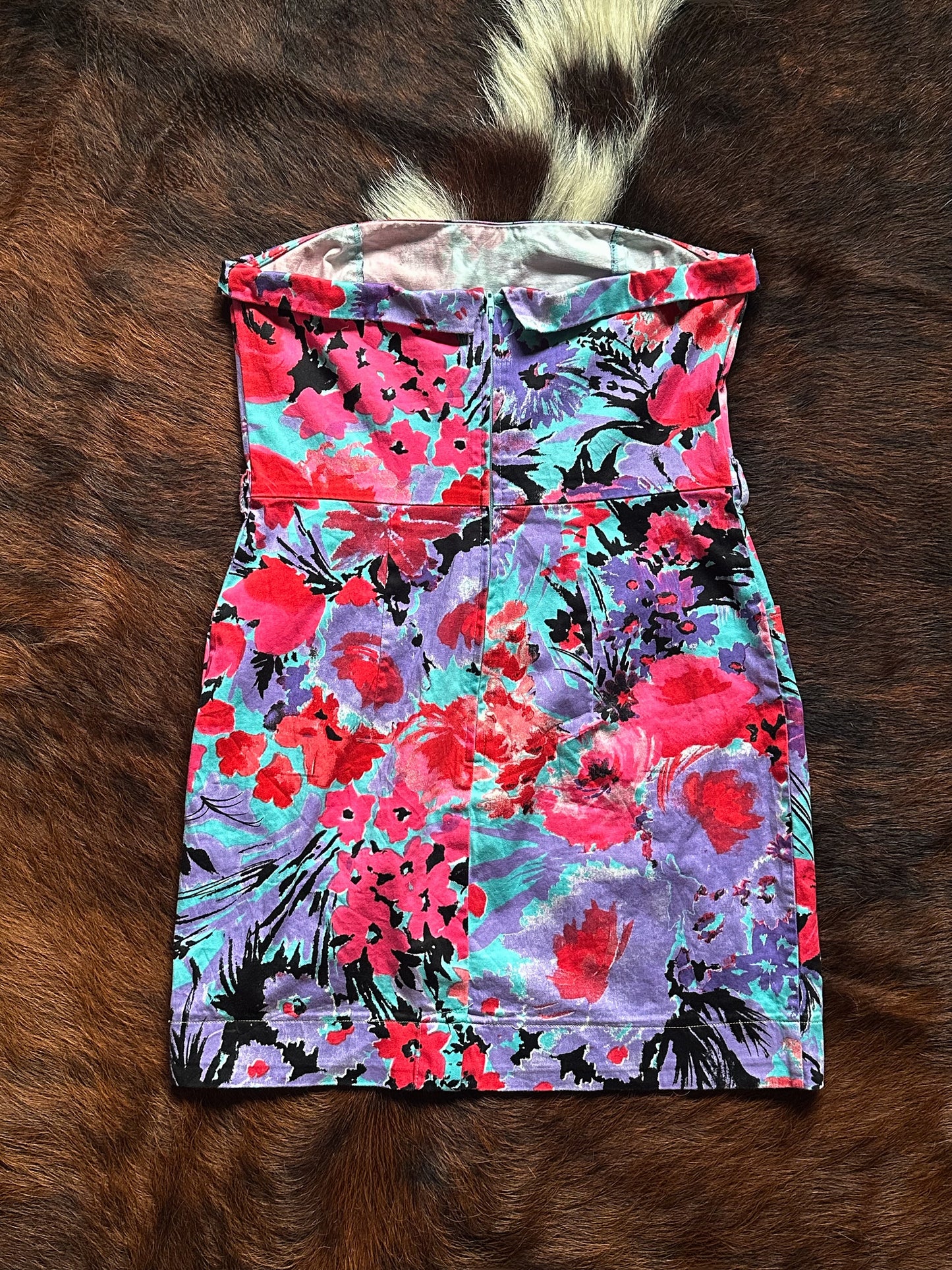 Abito mini floreale bustier anni ’90 / Y2K