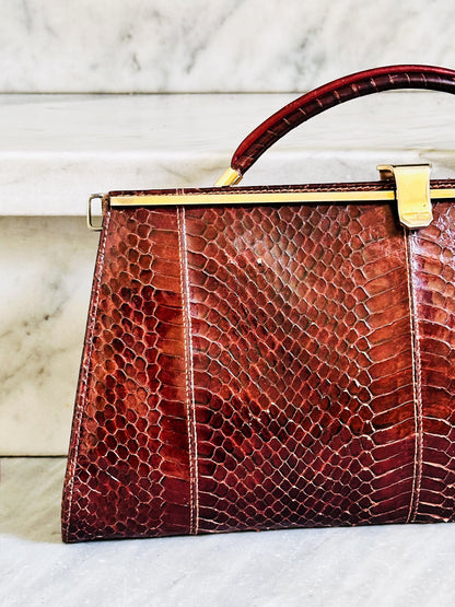CLUTCH - 80s structured exotic leather bag