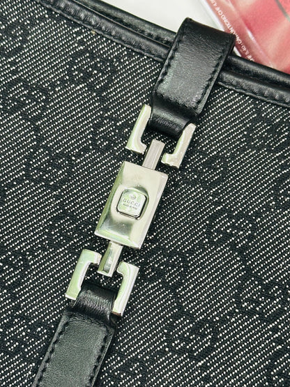 GUCCI - Jackie Mini Monogram GG Canvas Nero e Pelle Liscia