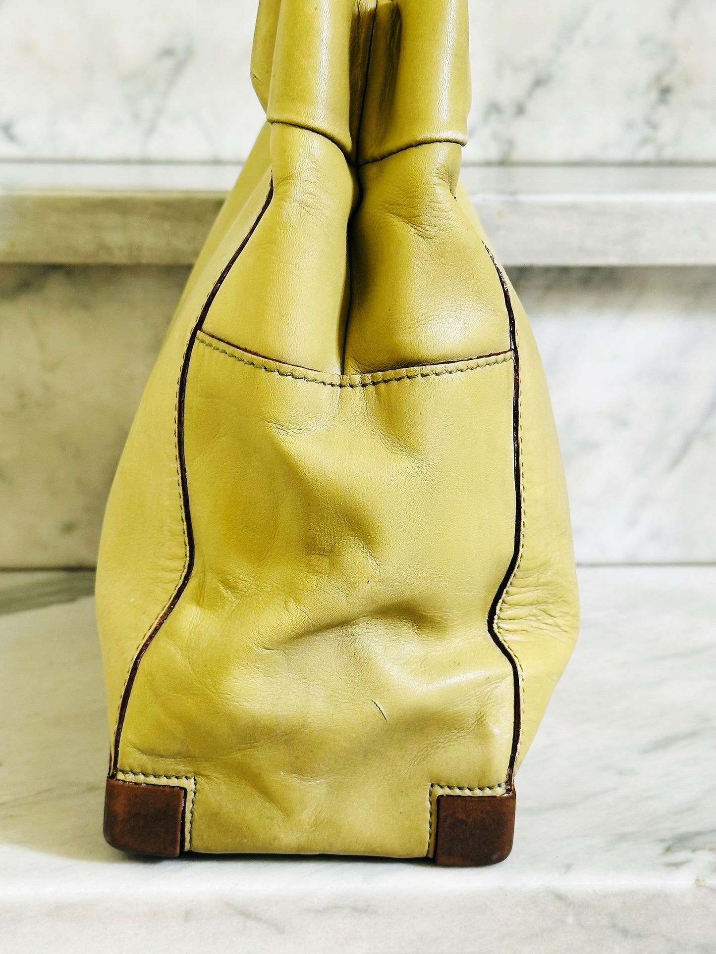 MAX MARA WEEKEND - Borsa in Pelle Verde Pistacchio Vintage Y2K Made in Italy