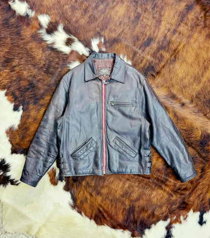 Giacca di Pelle Vintage Stile Biker - Anni ‘60/‘70