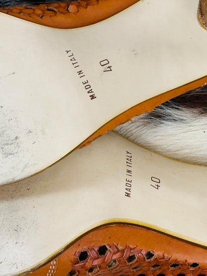 Mules vintage in pelle intrecciata “Mascia” – Made in Italy |Taglia 40
