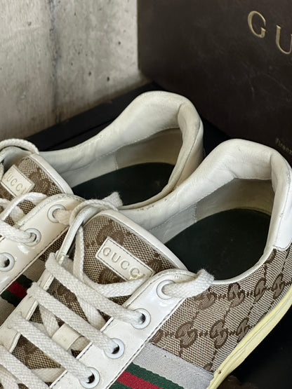GUCCI - Sneakers GG Monogram Tela & Pelle – Vintage Originali con Box | Tg 38