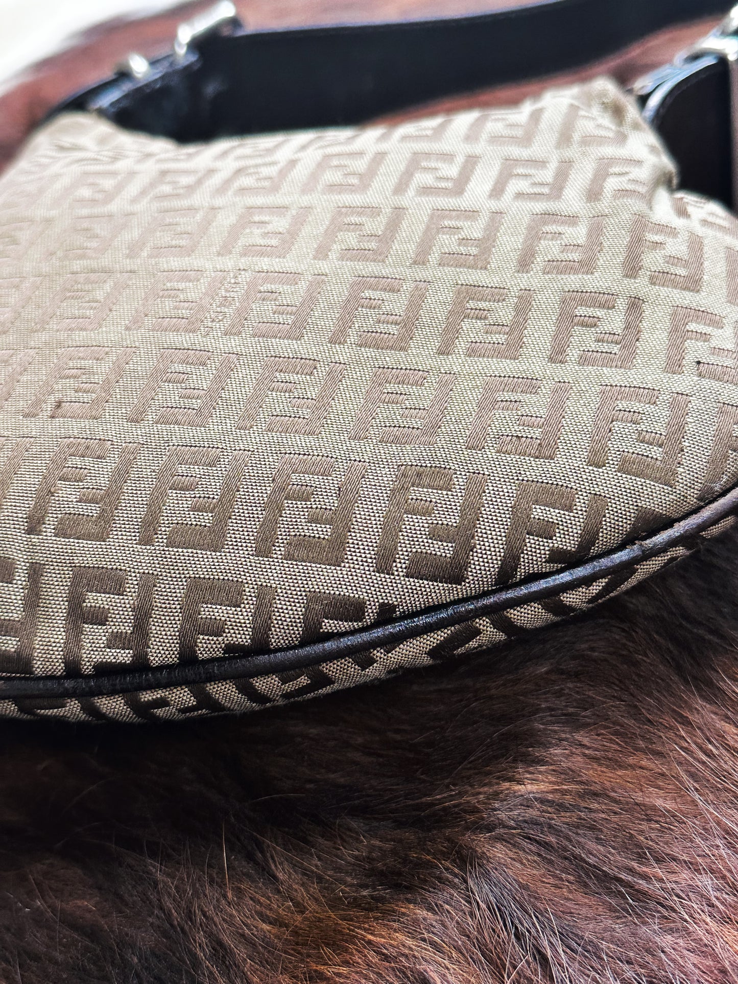 FENDI - Oyster Medium Monogram Zucca Canvas – Iconic Y2K