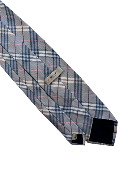 BURBERRY- Cravatta tartan 100% seta
