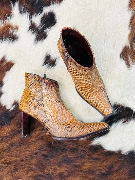 Stivaletti vintage in vero Pitone 🐍 Made in Italy | Taglia 37½ vera pelle