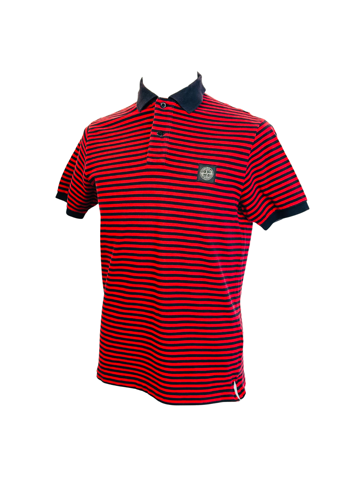 STONE ISLAND - Polo a righe color rosso/navy | L