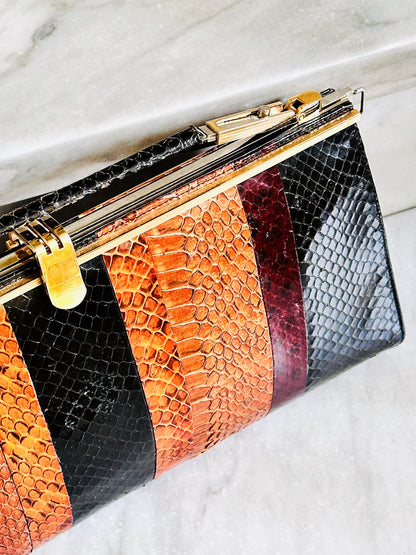 CLUTCH - 80s structured exotic leather bag
